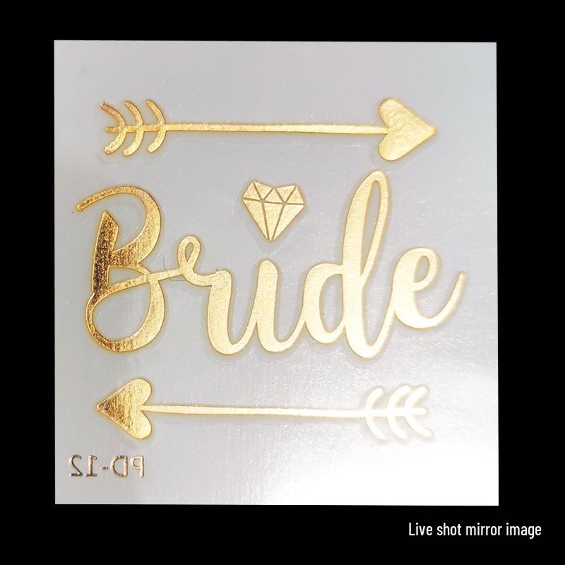 Team Bride Bachelorette Party Gold Foil Tattoo Stickers for Face or Body