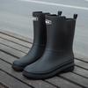 Women's Waterproof Mid-Calf Rain Boots - Non-Slip, Lightweight, Fleece-Lined, Warm, and Wear-Resistant.
