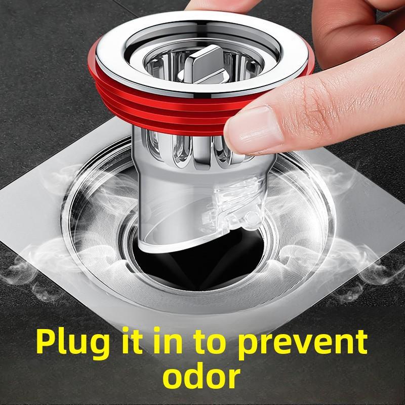 Anti-odor Floor Drain Device, Anti-odor Floor Drain Core, Universal Toilet Type, Bathroom Sewer Anti-backflow Universal Cover Magic Tool