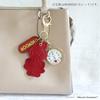 Fieldwork Women's Analog Pocket Watch Keychain with Moomin Design - Cute Bag Charm with Carabiner - Embossed Leather, Little My, Ivory, MOM025-1