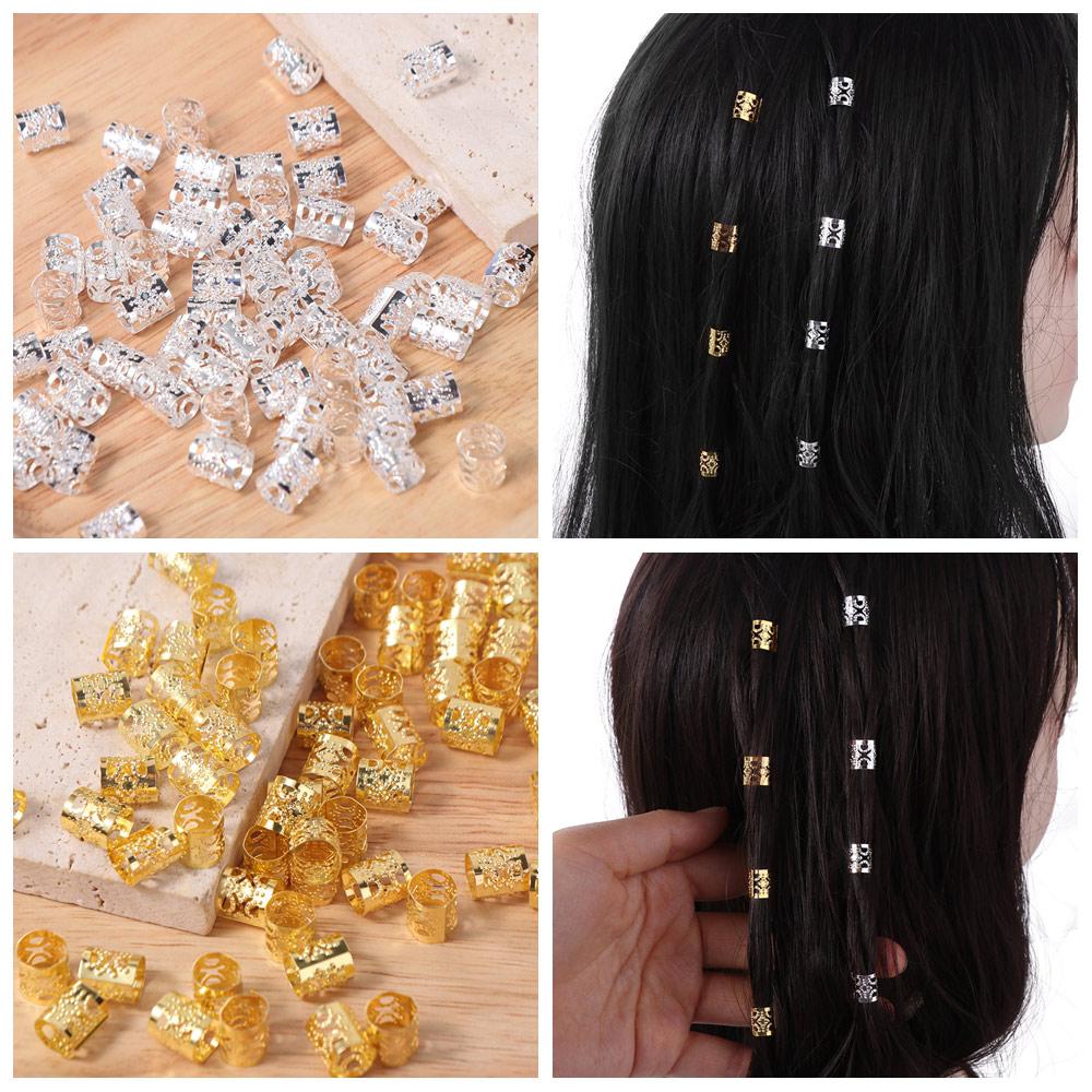 60 st Dreadlocks Hårflätor Hårflätningsrör Hålsvarvade Hårringar Håraccessoarer