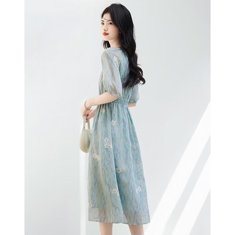 Women's 2025 Summer Floral A-Line Midi Dress