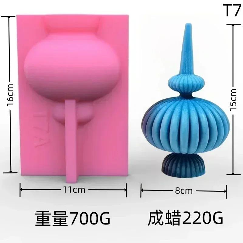 DIY abstrakte vasenförmige Kerze Silikonform nordischer Stil geometrisches Streifenmuster zylindrische römische Säule Kerzenformen Weihnachtsgeschenk