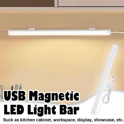 Lampada a LED Tubolare Lampada da Lettura Spina USB Ventosa Magnetica Comodino Mini Notturna Dimmerabile 20cm/40cm/50cm Striscia Studio 3colori Armadio