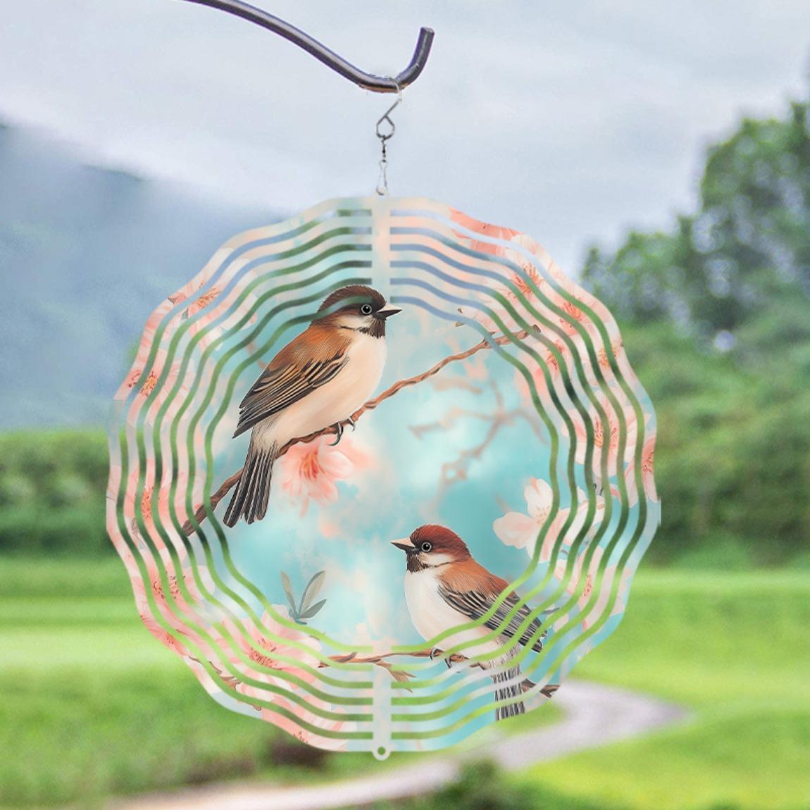 

Outdoor Hanging Wind Chime with Bird Design 360 Rotating Hook No Batteries Needed for Garden Balcony Spring Summer Decor Gift 01A