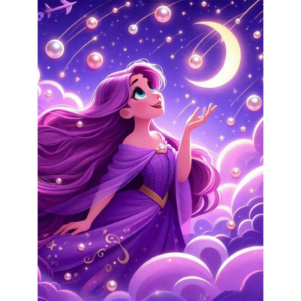 Красивый наряд принцессы Жемчужная мозаика Мультяшная жемчужная вышивка Животное Домашний декор Ручная работа Подарок 35x45cm