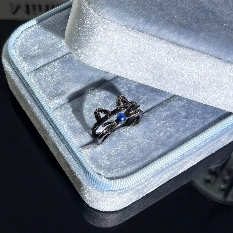 Exquisite Y2K Pink Cat Eye Stone Ring: Stylish, Sweet, and Fashionable Finger Accessory for Women
