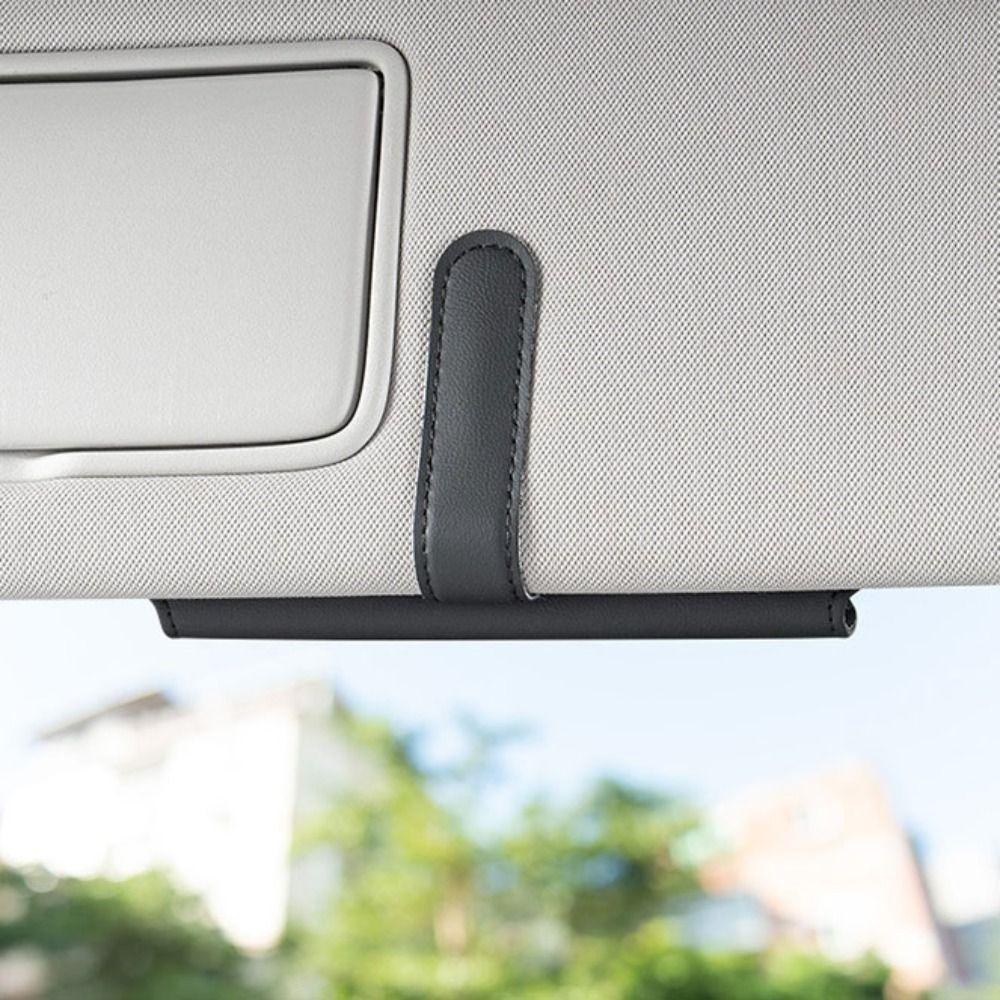 Magnetic Car Organizer Clip-on Sun Visor Glasses Case Car Mounted Glasses Bag  Interior Accessory