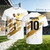 Summer Mbappé's 3D printed sportswear football short-sleeved T-shirt is loose and comfortable.