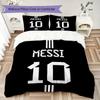 MESSI 10 Pattern Bedding uilt Set uilt Cover Pillowcase Home Decoration Birthday Gift (1 * duvet cover + 2 * pillowcase without core)
