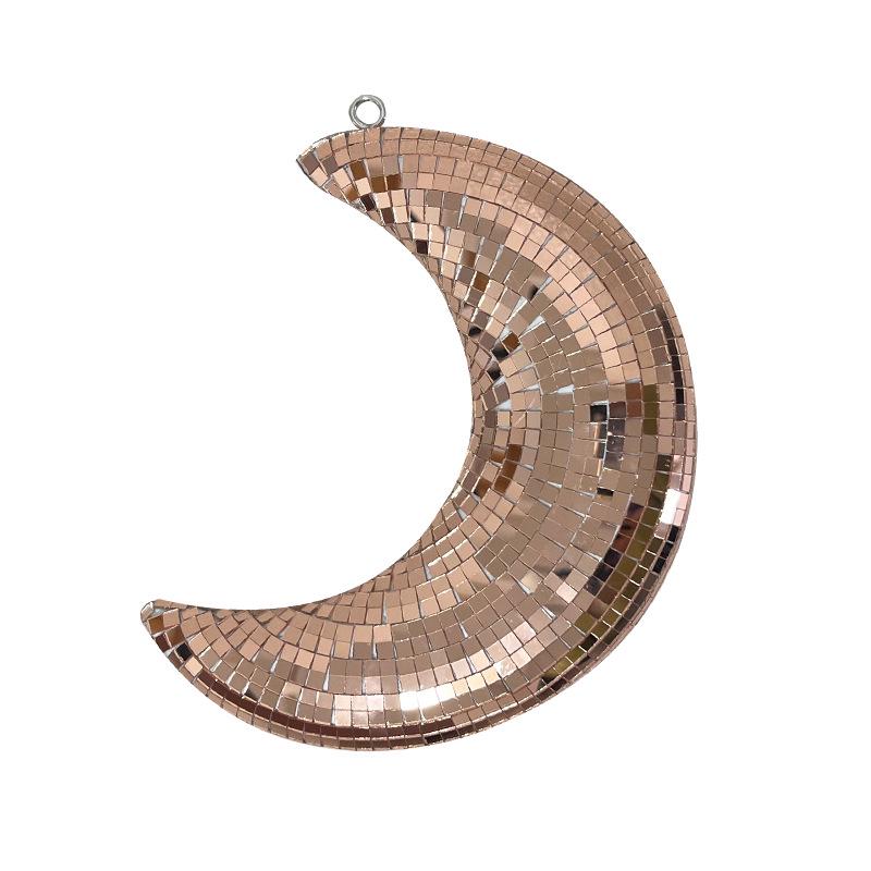 Retro Disco Moon Pendant - Reflective Party Decor
