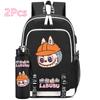 2Pcs/set Anime Cute Printed Backpack with Water Bottle Student Boy Girl Schoolbag Large Capacity Waterproof Bookbag Kid Gift