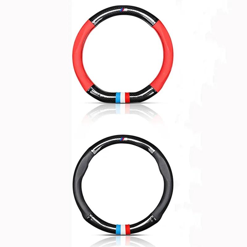 Neue Auto Leder Carbonfaser Anti-Rutsch Lenkradabdeckung Auto Zubehör Für BMW X1 X2 X3 X5 X4 X6 X7 G30 G20 G32 G11 G12 F40