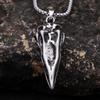 Vintage Bird Skull Necklace Silver Pendant Necklace Fashion Crow Skull Pendant  for Men and Women