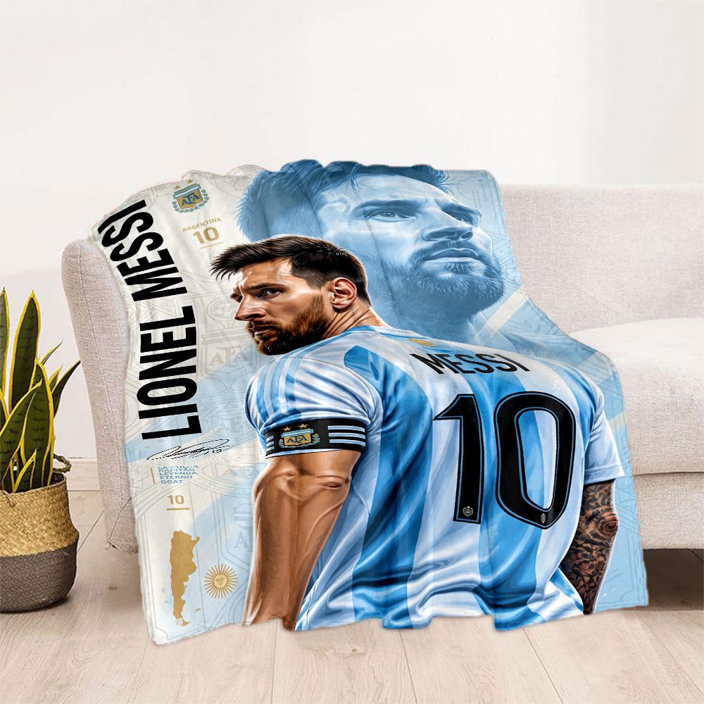 Messi 531 Blanket Warmthful Decor Perfect for Picnics Office Chair Chair for All Seasons Warmthful Decor Ideal Gift for Friends Family Couples Picnic
