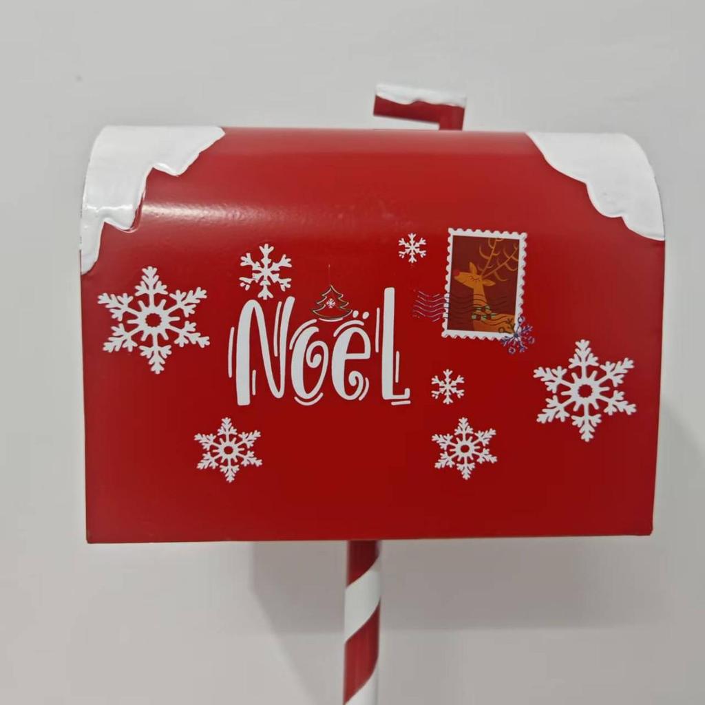 In-Stock Christmas Gift: Red Wrought Iron Mailbox for Indoor Decoration