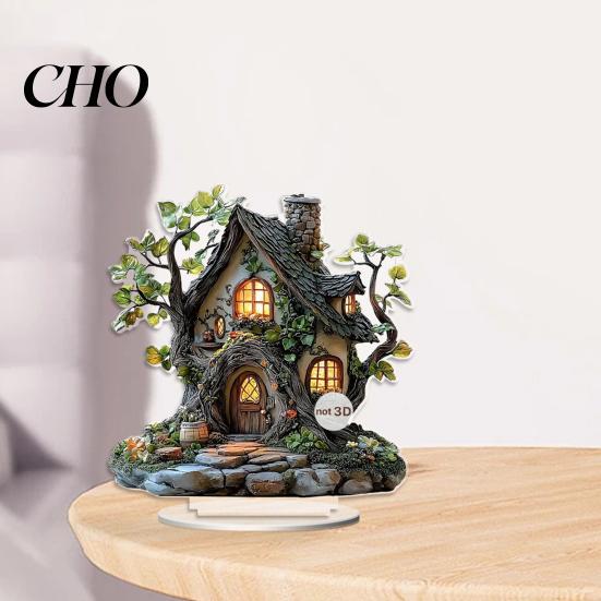 Candlelight Ornaments Halloween 2D Acrylic Flat Ghostly Decoration Spooky Night Light Decorations for Desk Home Office Cafe Transparent