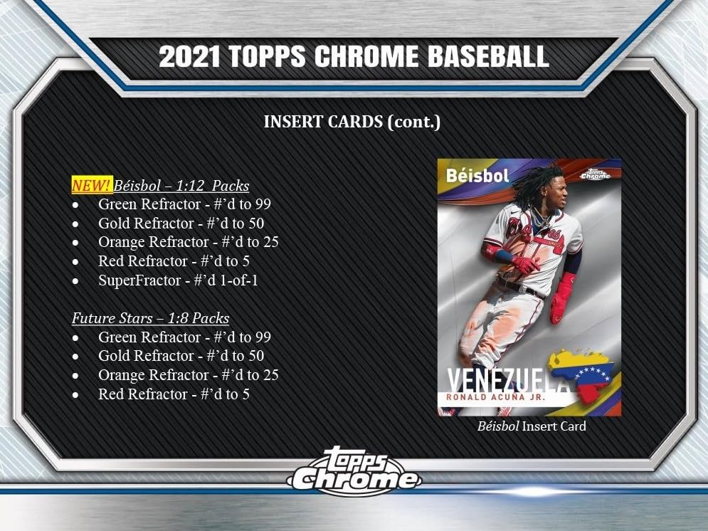 MLB 2021 Topps Chrome Baseball Card Blaster Box Tops Chrome Baseball Blaster Box Major League Baseball Cards