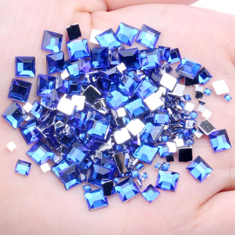 Hot Sale 4mm Acrylic Loose 10000pcs FlatBack Square Gems for Crafts Scrapbooking DIY Bags Clothes Nail Art Decoration