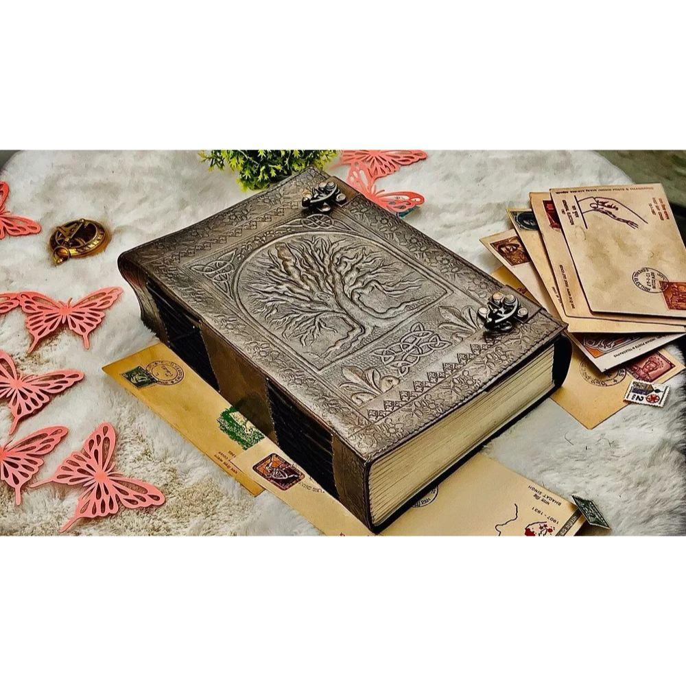 

600-страничный кожаный журнал с заклинаниями «Древо жизни», подарки для мужчин и женщин 10 x 13 in