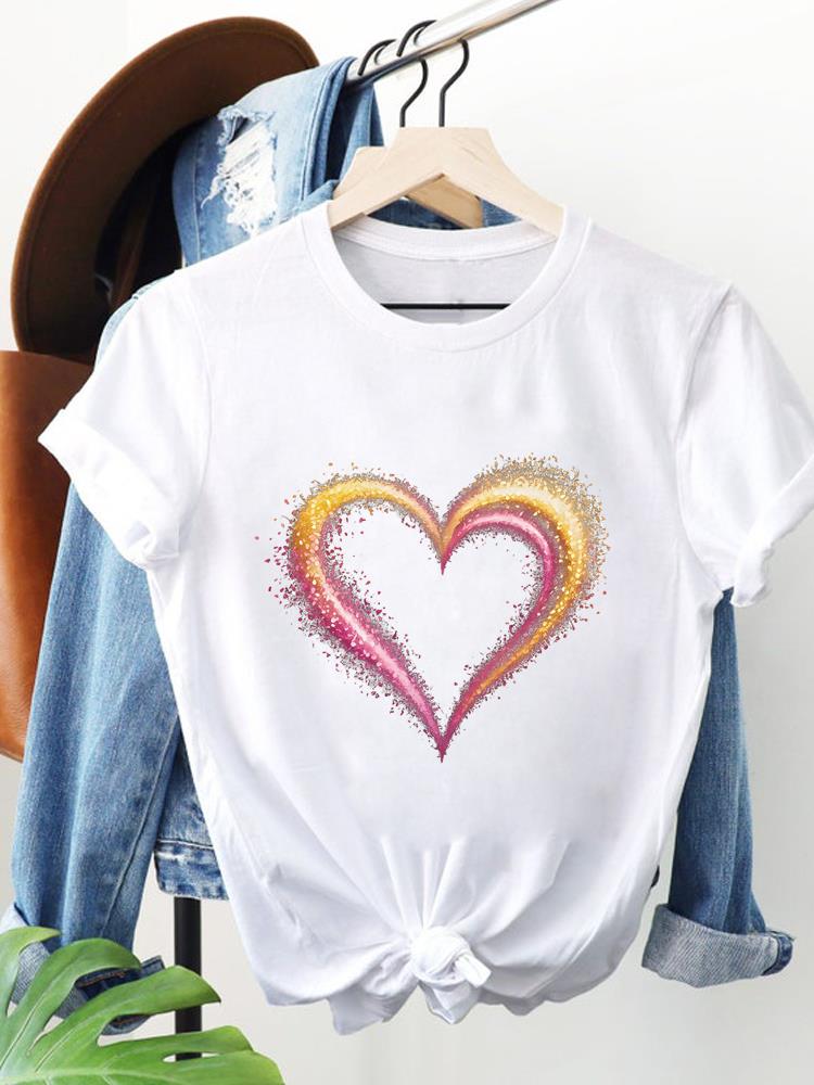 (Asian Size) Clothing T Shirt Women Fashion Tee Top Woman Print travel flower cute Female Short Sleeve Graphic T-shirts