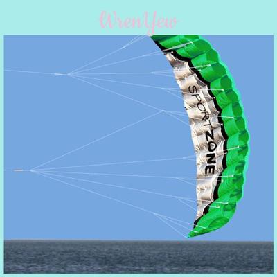Vibrant Green 2.5m Dual Line Parafoil Parachute Stunt Kite For Outdoor Fun