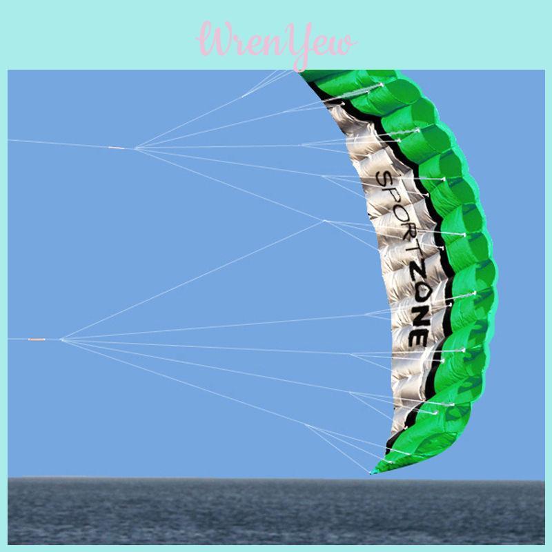 Vibrant Green 2.5m Dual Line Parafoil Parachute Stunt Kite For Outdoor Fun