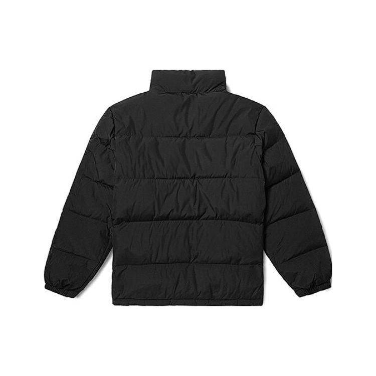 Vans Solid Color Stand Collar Mid-Length Loose Zipper Jacket Long Sleeve Unisex Jacket Black VN000H22BLK