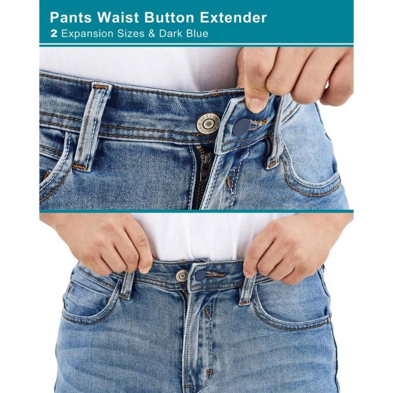 12pcs Pants Waist Button Extenders for Jeans Women Men Pants Waist Extenders Waist Extension Flexible Waistband Expander