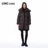 Jinyujie 2025 Winter Women's Hooded Mid-Length Down Jacket