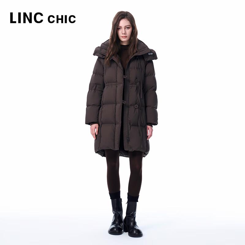 Jinyujie 2025 Winter Women's Hooded Mid-Length Down Jacket
