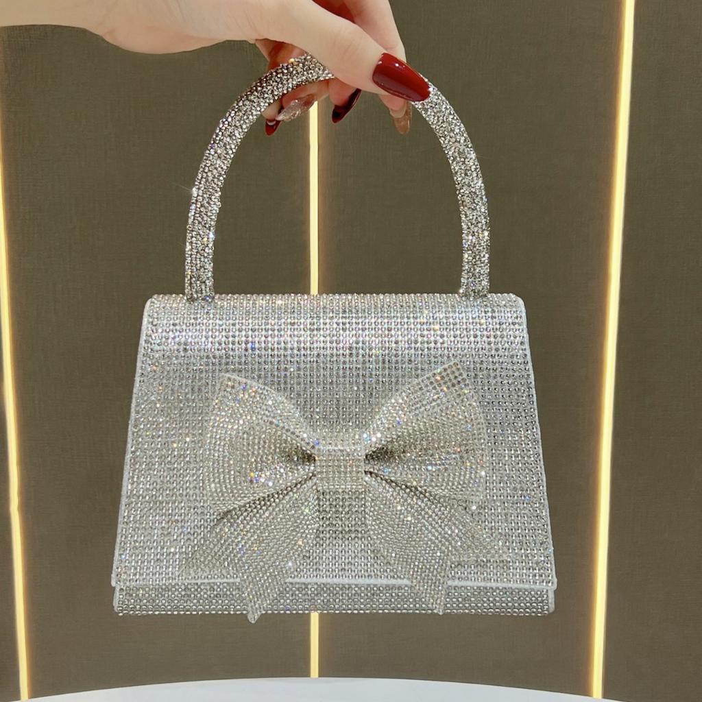 Bows Handbag, Evening Bag, Party Bag, Formal Dress Bag, Luxurious Handbag with A Slouchy Strap