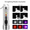 Type-C Fast Charging Mini Keychain Flashlight Rechargeable Super Bright Light Portable Torch Waterproof LED Flashlight EDC Gear