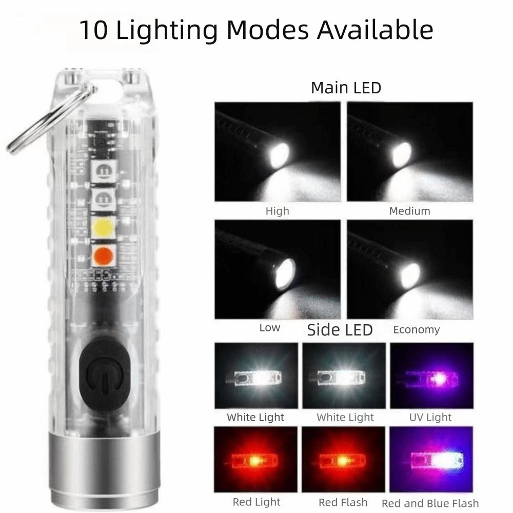 Type-C Fast Charging Mini Keychain Flashlight Rechargeable Super Bright Light Portable Torch Waterproof LED Flashlight EDC Gear