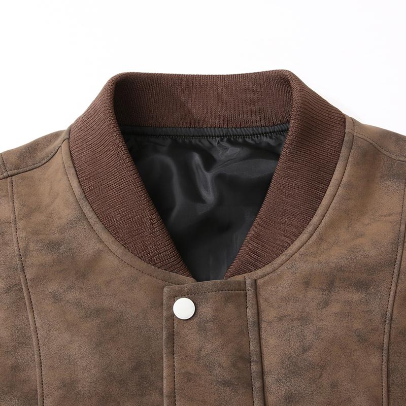 Spring and Autumn Leather Jacket Men Suede Coats Windbreaker Oversized Plus Size Street Moto Waterproof Softshell