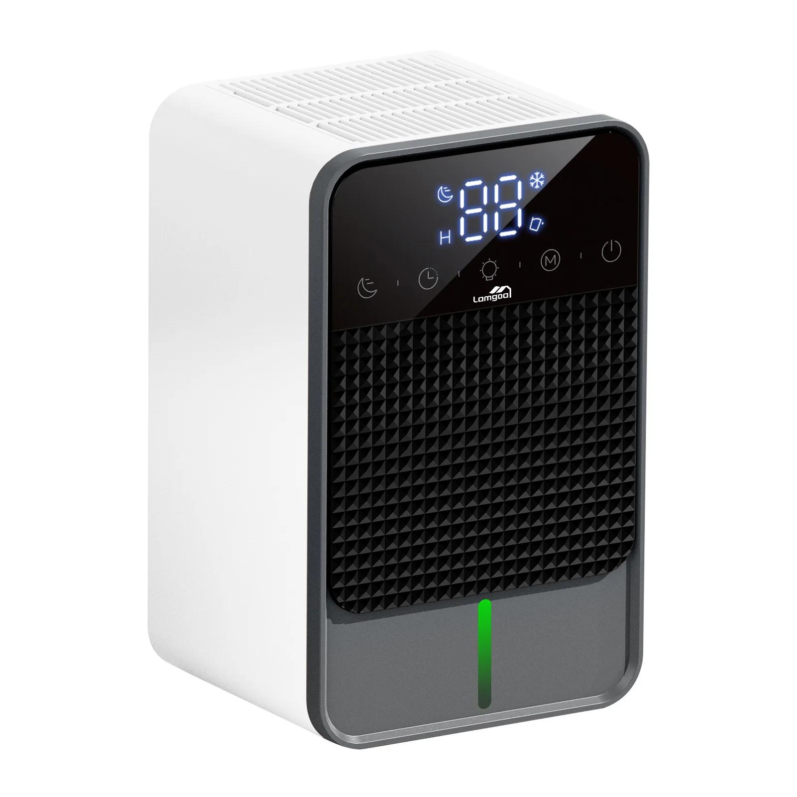 

Small Dehumidifier with Digital Touch Screen Auto Defrost Funtion 2 Gears Dehumidification 6 Timing Setting Water Full Reminder UK Plug сірий