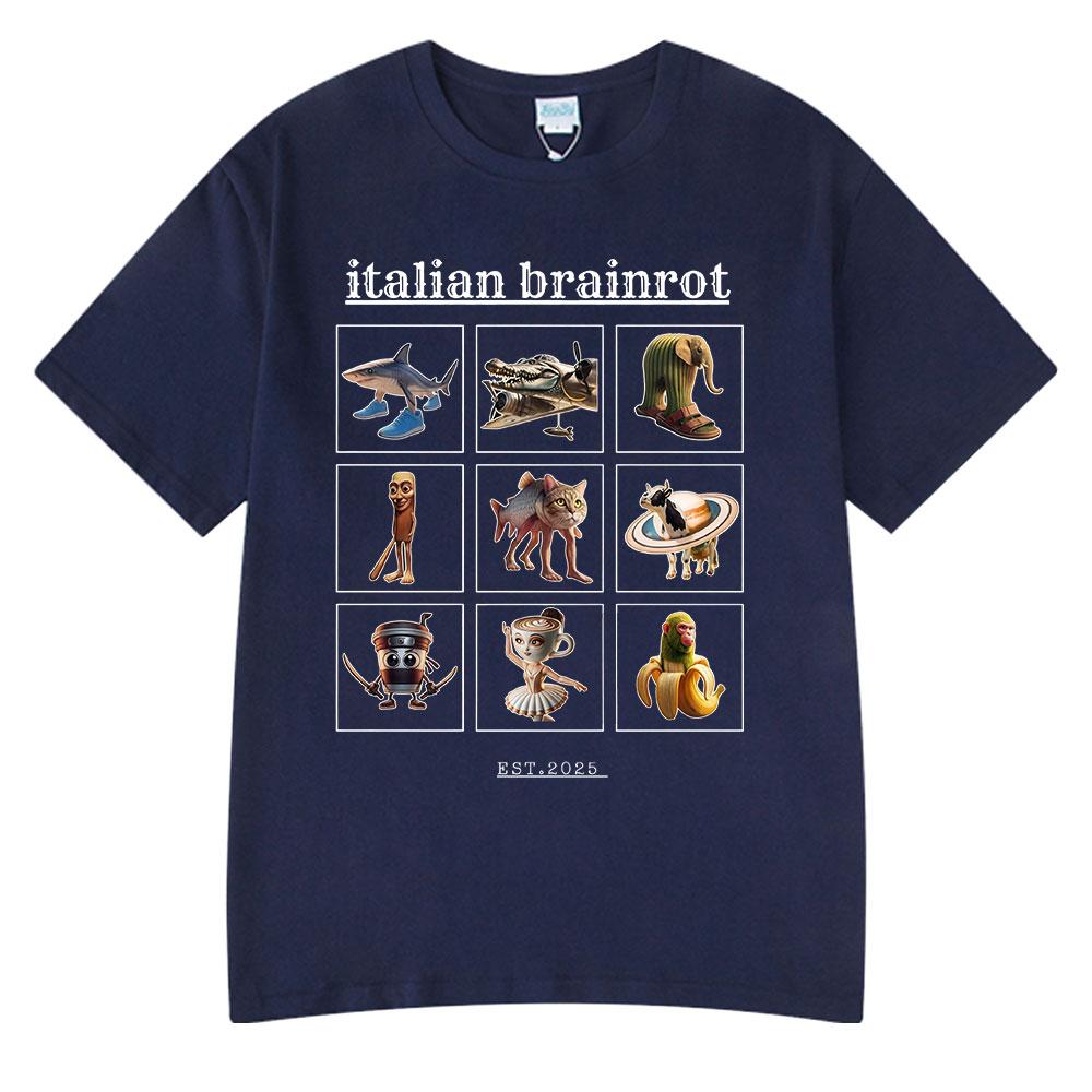 Italian Brainrot Funny Meme T-shirt Tralalero Tralala Tung Tung Tung Sahur Bombardiro Crocodilo Lirili Larila Men Women T Shirts