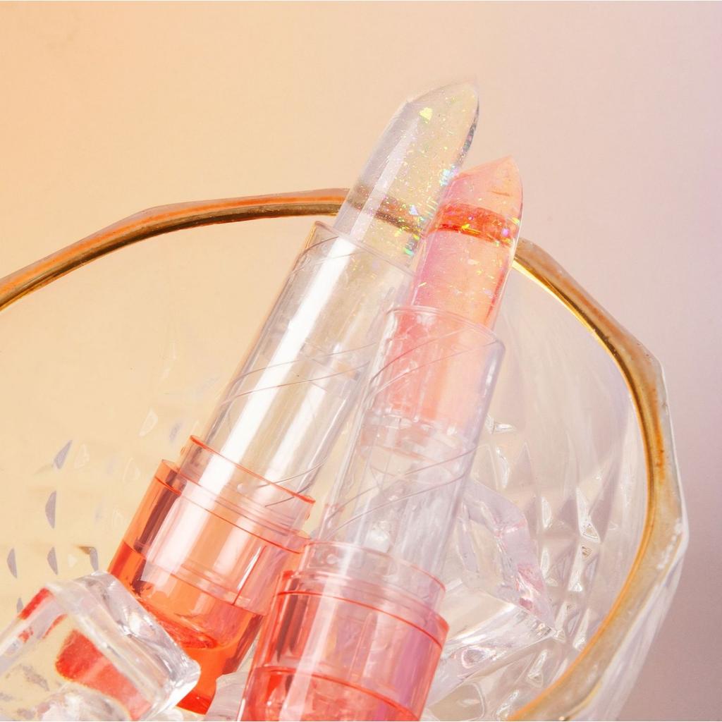 HANDAIYAN 4 Color Warm Lipstick Flash Anti-Cracking Long-lasting Moisturizing Lip Oil Hydrating Jelly Lip Balm