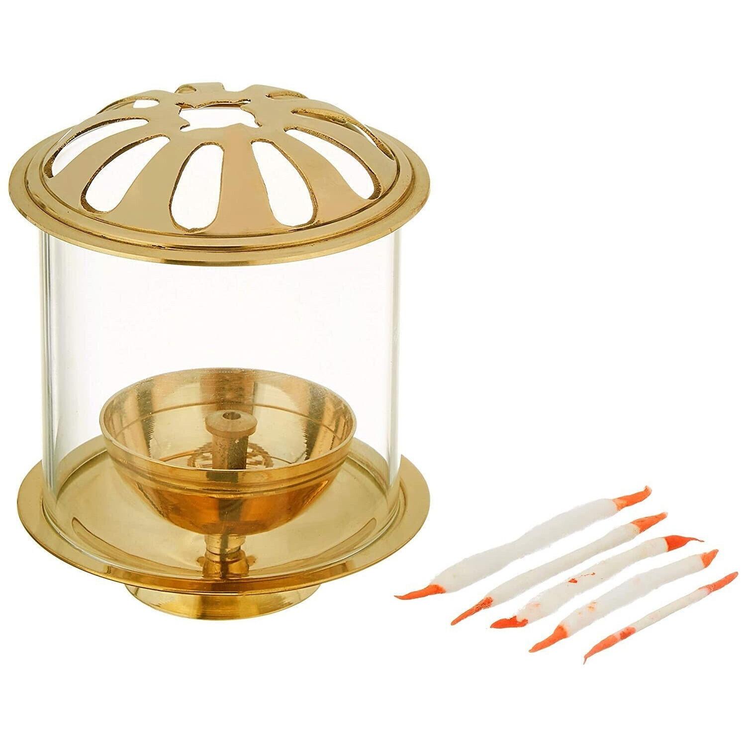 

Brass Diya With Borosilicate Glass CN1034