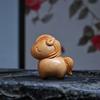 Natural Wood Miniature Horse Statue Artistic Handmade Craft Chinese Zodiacs Animal Figurine Ornament For Bookshelves Display