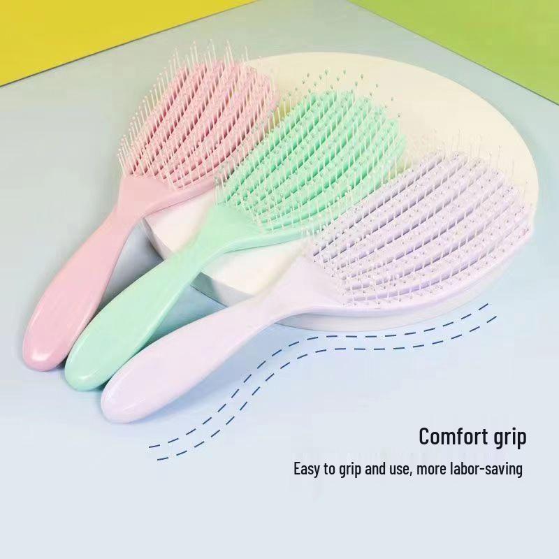 Shell Hollow Out Anti-Static Comb: Fluffy Styling, Massage, Wet & Dry Use for Women.