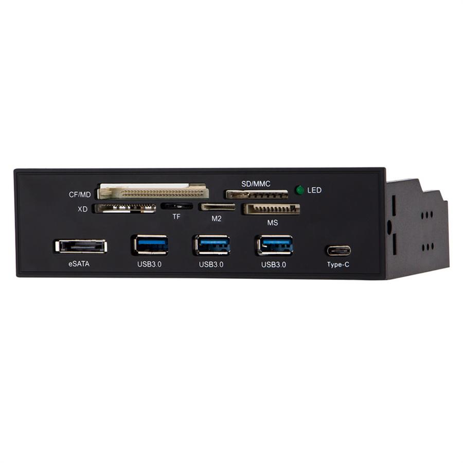 5.25" PC Computer Front Panel with USB 3.0 Hub Card Reader USB 3.1 & eSATA Port