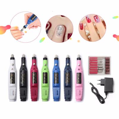 1set 6bits Power Drill Professional Manicure Machine Nail Electric Drill Pen Pedicure File Polish