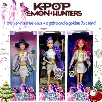 Premium-Geschenk | Zarte Textur Anime K-Pop Dämonenjäger Puppen Spielzeug Rumi Mira Zoey mit Zauberstäben & Taschen Geburtstags-Weihnachtsgeschenke