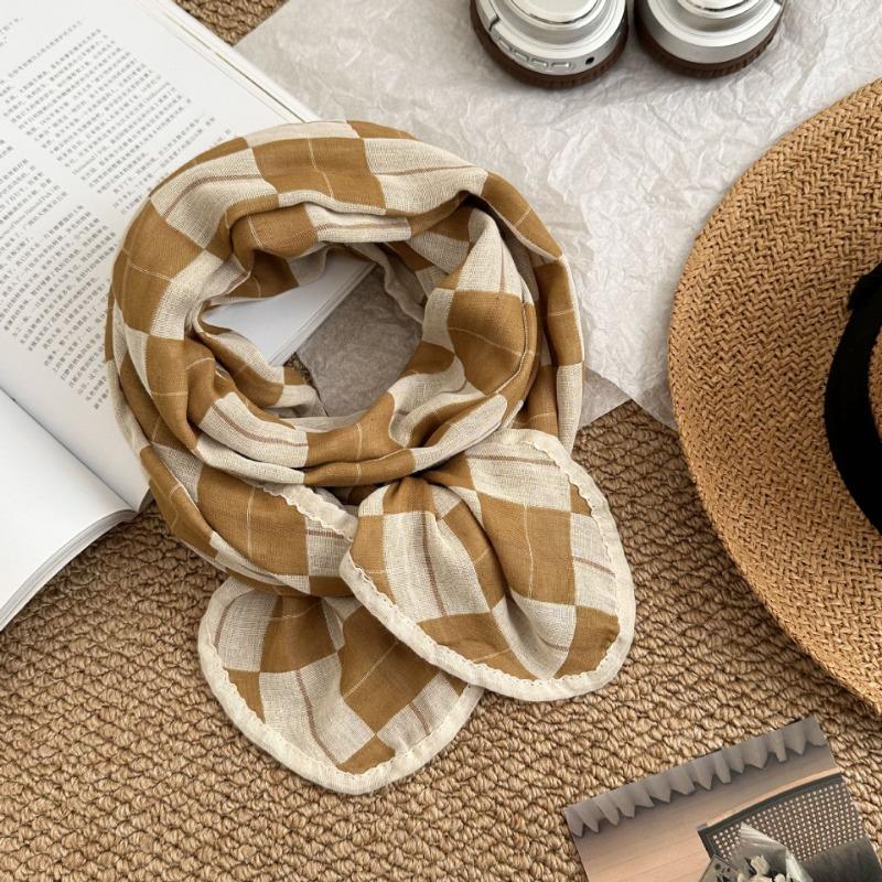 Scarf atmosphere winter versatile diamond long student warm double-sided knitted scarf shawl