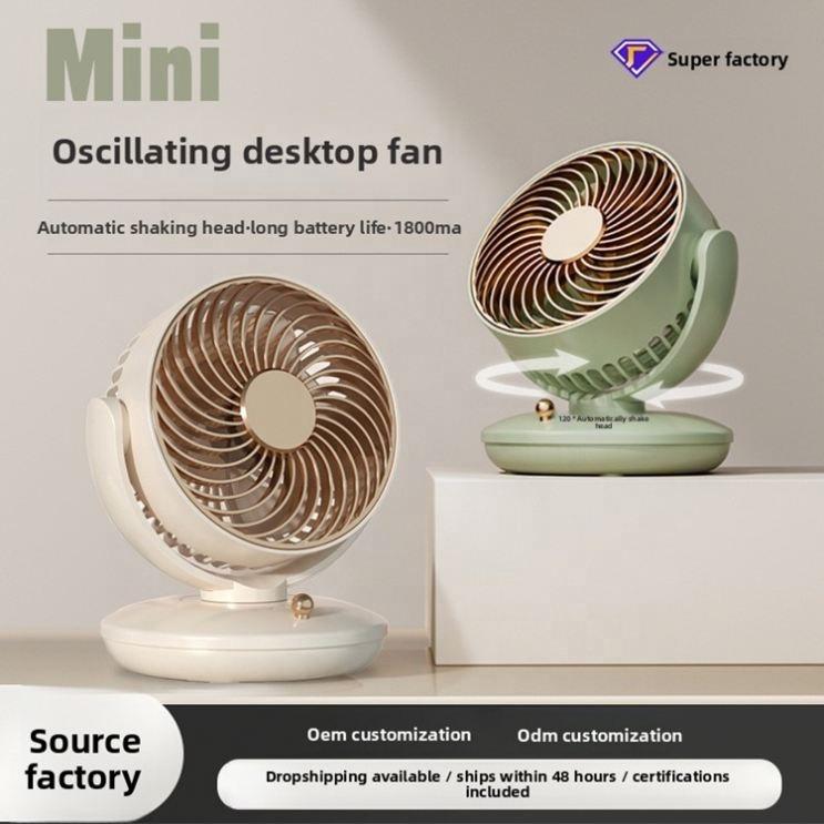 Studio Apartment Elegant Gold Rim Mini Table Fan Quiet Operation Adjustable Tilt Air Circulator Handheld Mini Fan