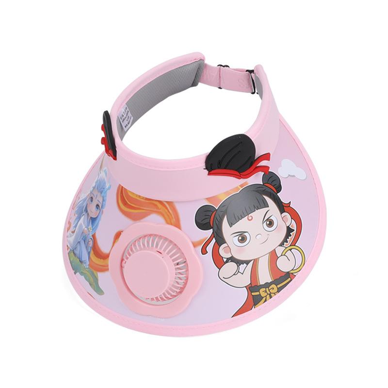 Children's Hats Summer Boys and Girls Sunscreen Hats Outdoor Outing Visor Hats Cartoon Cute Big Brim Empty Top Fan Hat