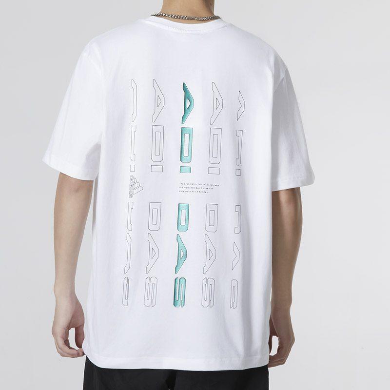 Adidas T Shirts Men's White Crew Neck Moderate Straight Fit HM2979