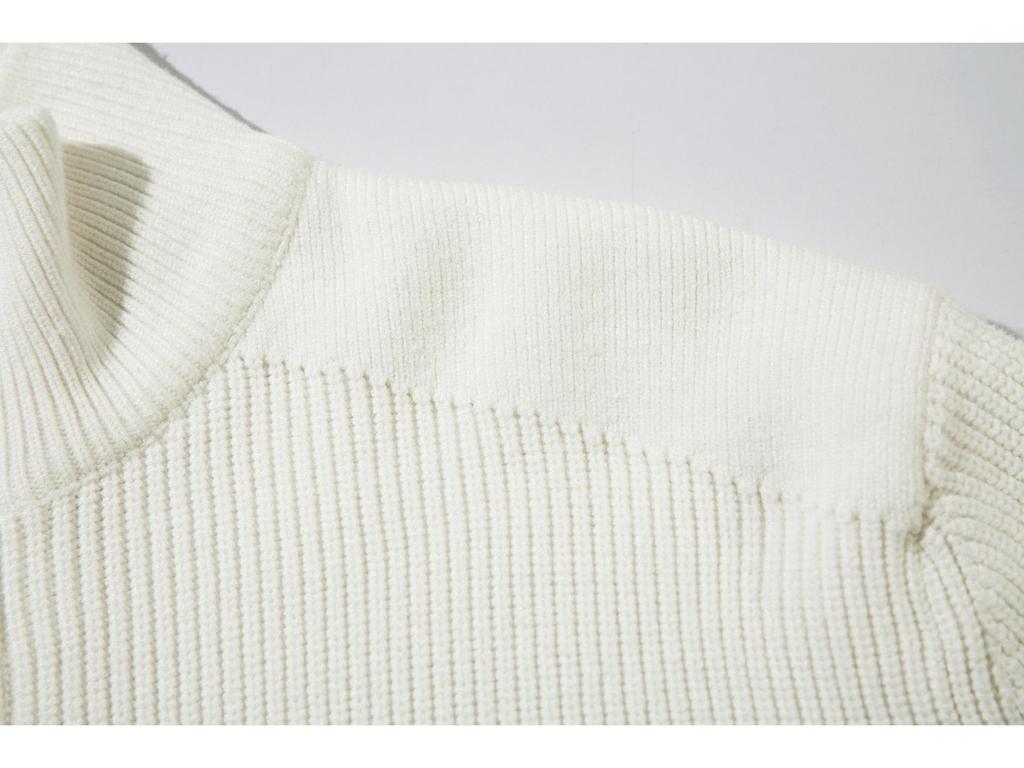 STONE Unisex Reißverschluss Stehkragen Strickpullover für Herbst & Winter