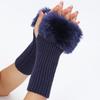 1 Pair Sleeves for Women Y2k Accessories Arm Warmers Fingerless Gloves Knit Soft Winter Arm Guard Cute Burgundy Sleeve Holder